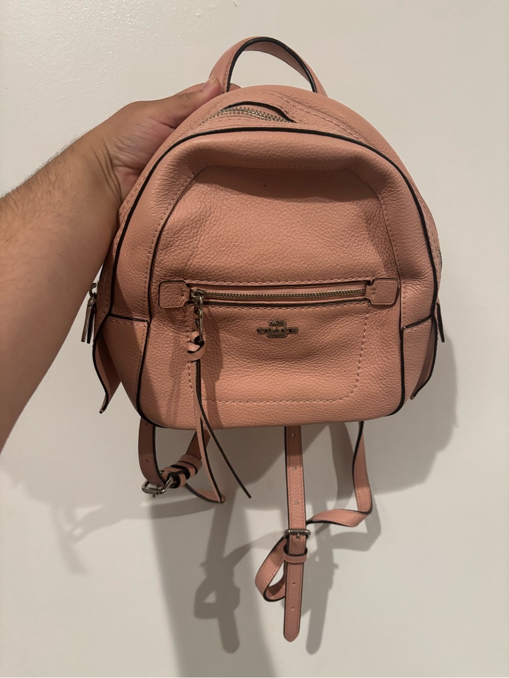 Coach Blush Pink Pebbled Leather Mini Backpack